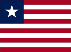 [ai] A rectangular flag with alternating red and white horizontal stripes and a blue field on the left featuring a white star.